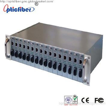 16 Slots Manageable Fiber Media Converter Chassis